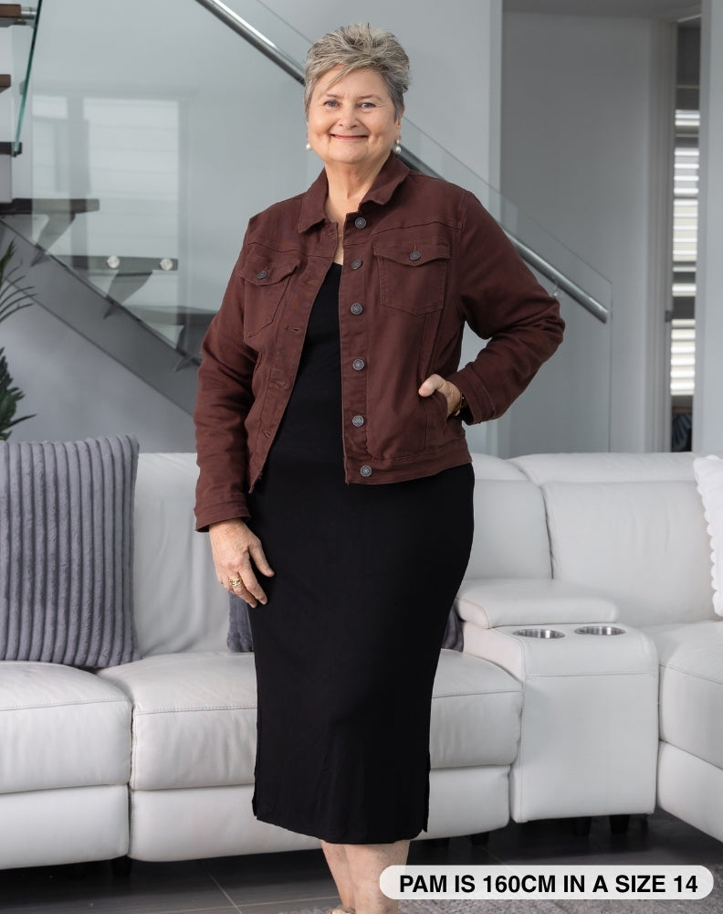 Frankie Jacket With Pockets - Chocolate