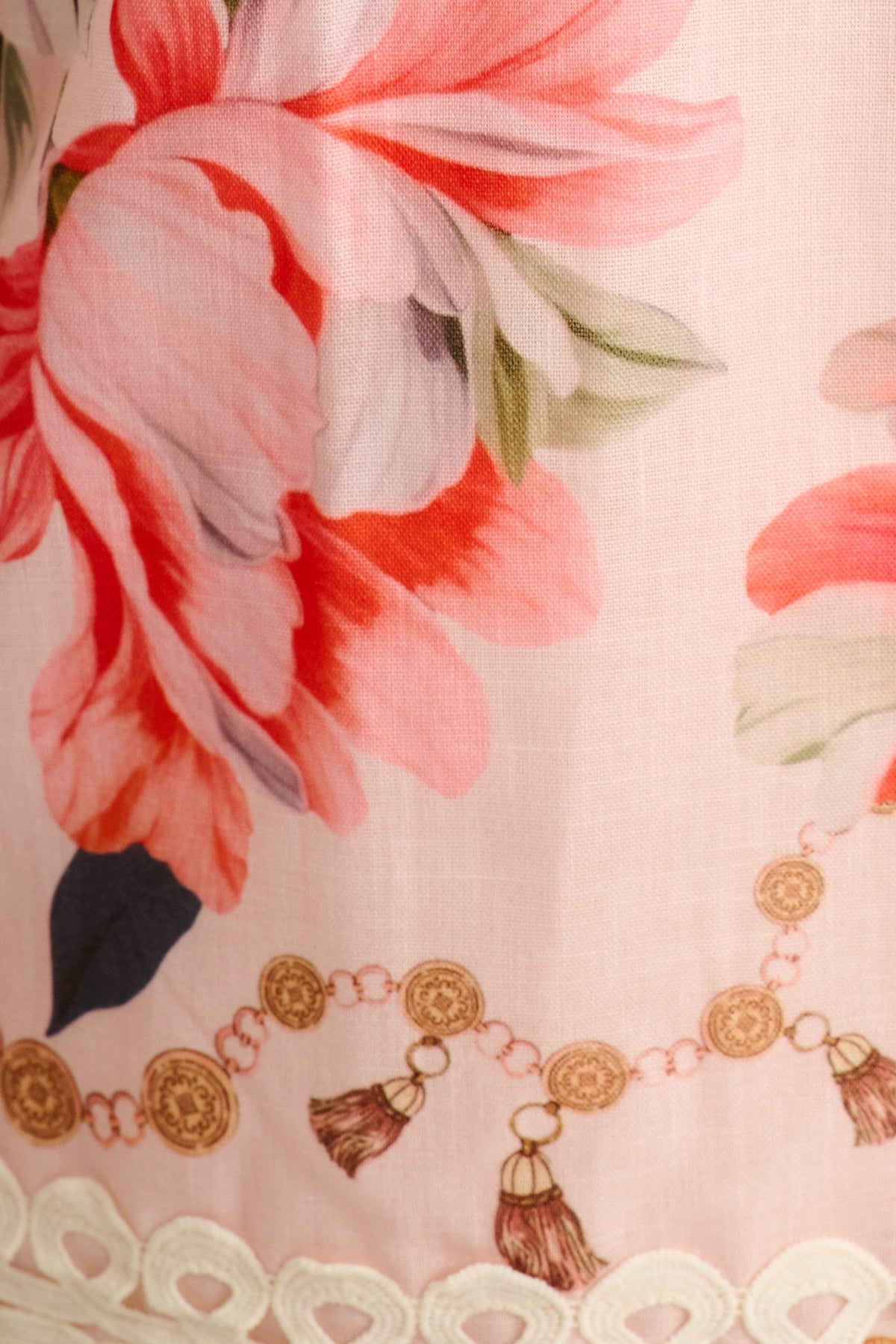 English Charm Shirt Dress in Blush Botanica Floral Linen blend