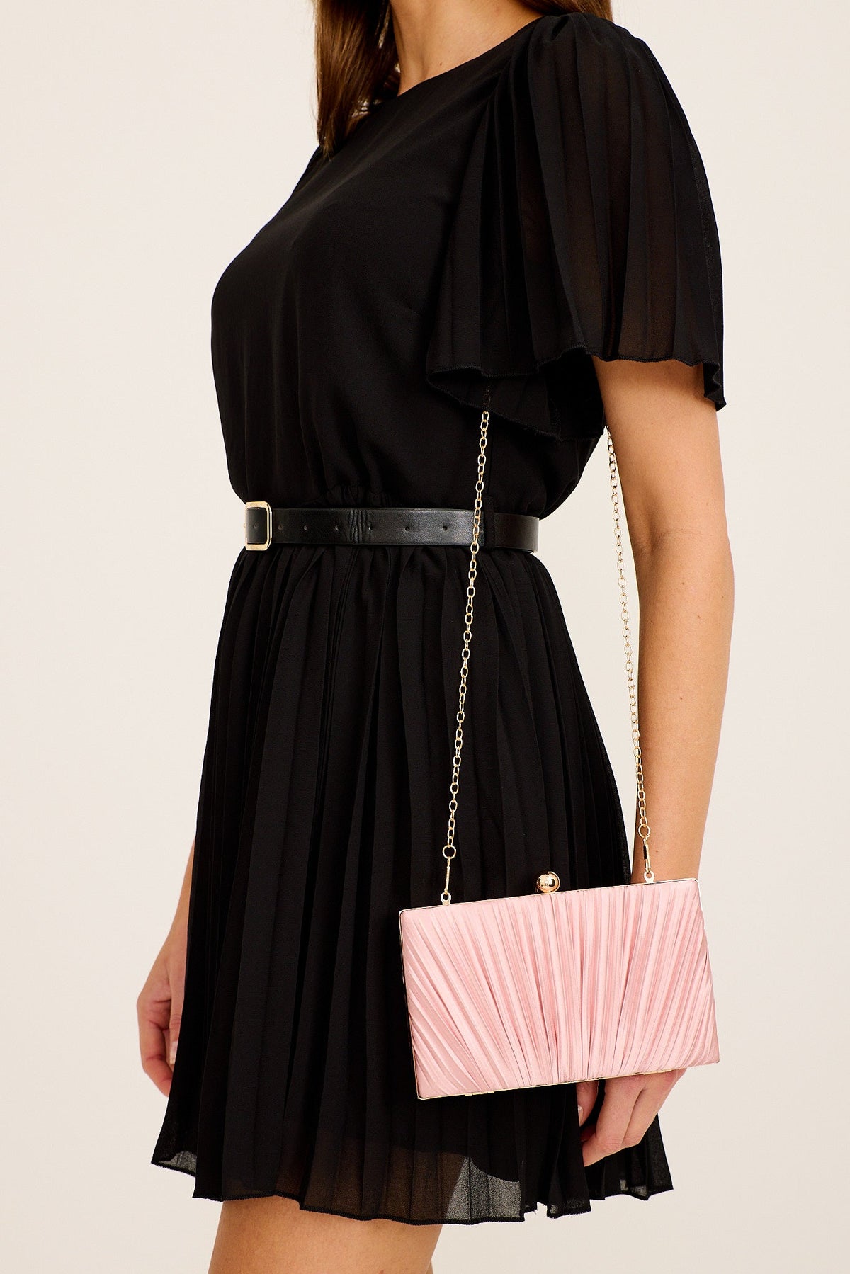Amina Clutch Bag In Blush Pink
