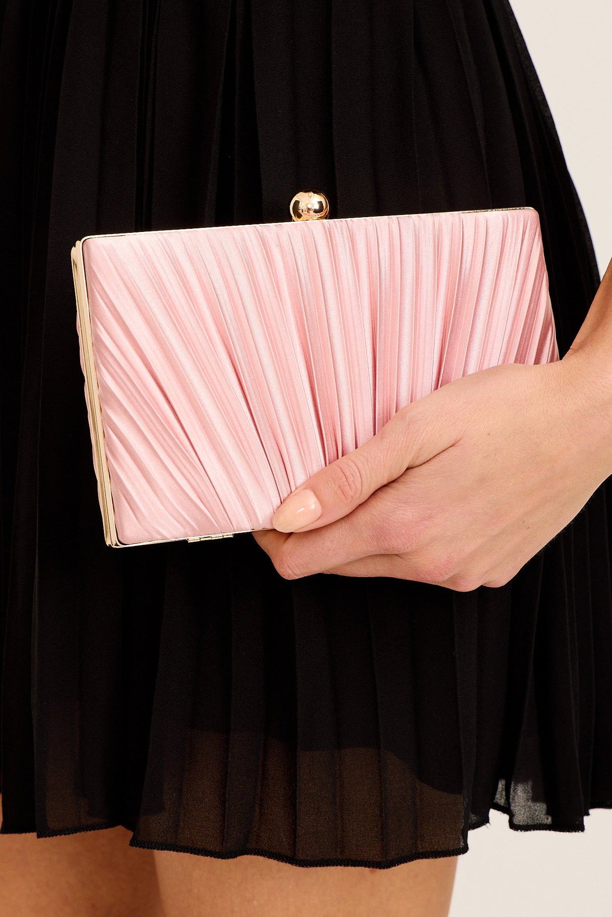 Amina Clutch Bag In Blush Pink