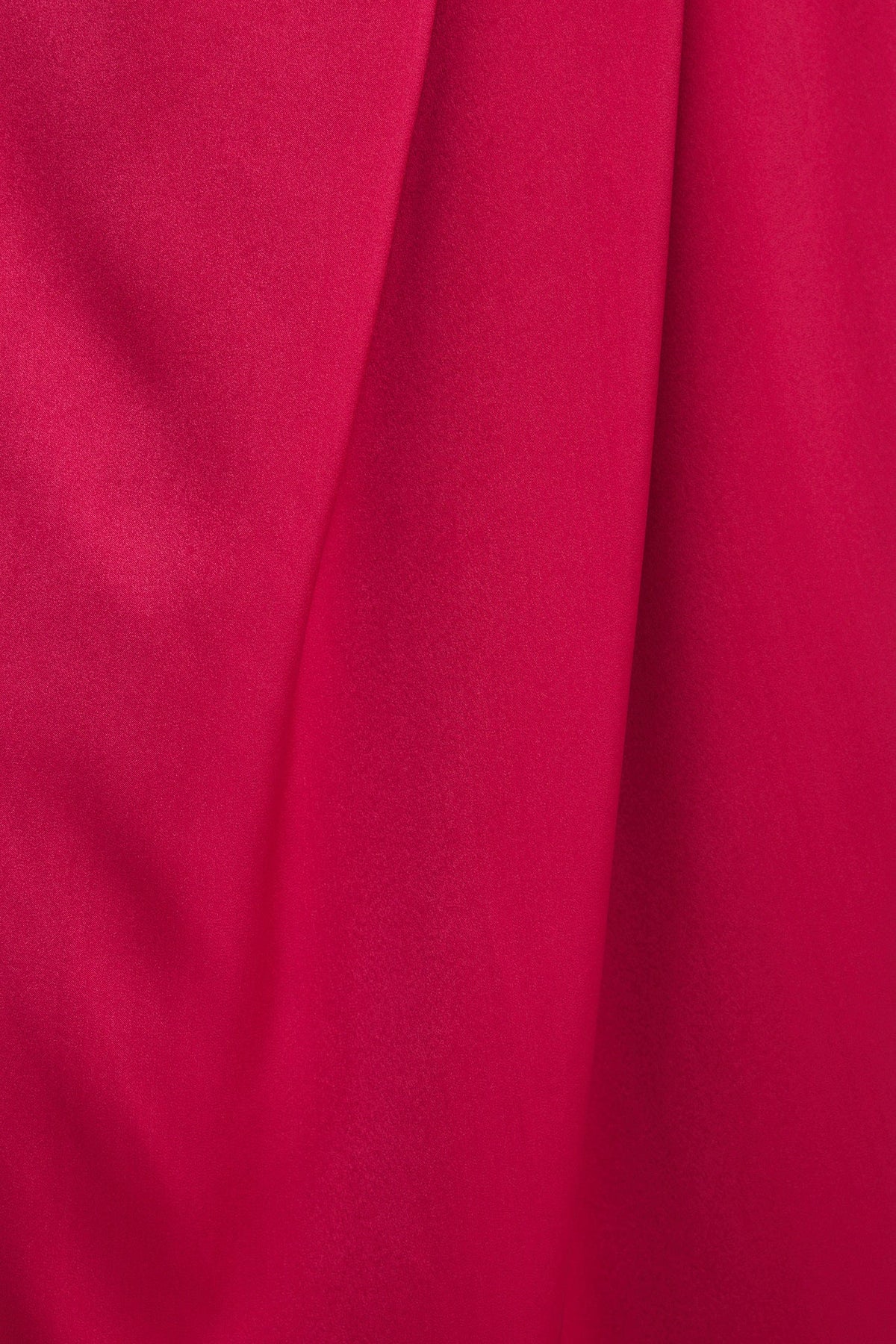 Isabelle Maxi Off Shoulder Dress in Magenta Satin