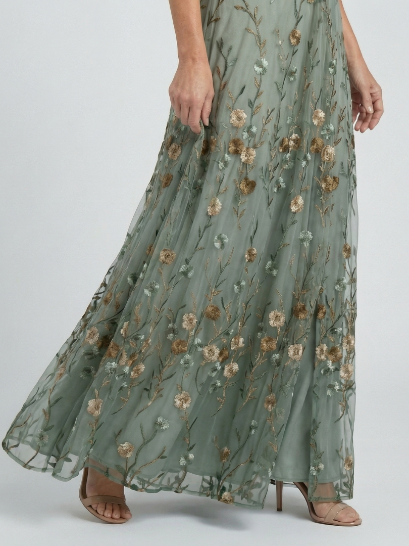 Gemma Floral V-Neck Flow Maxi Dress