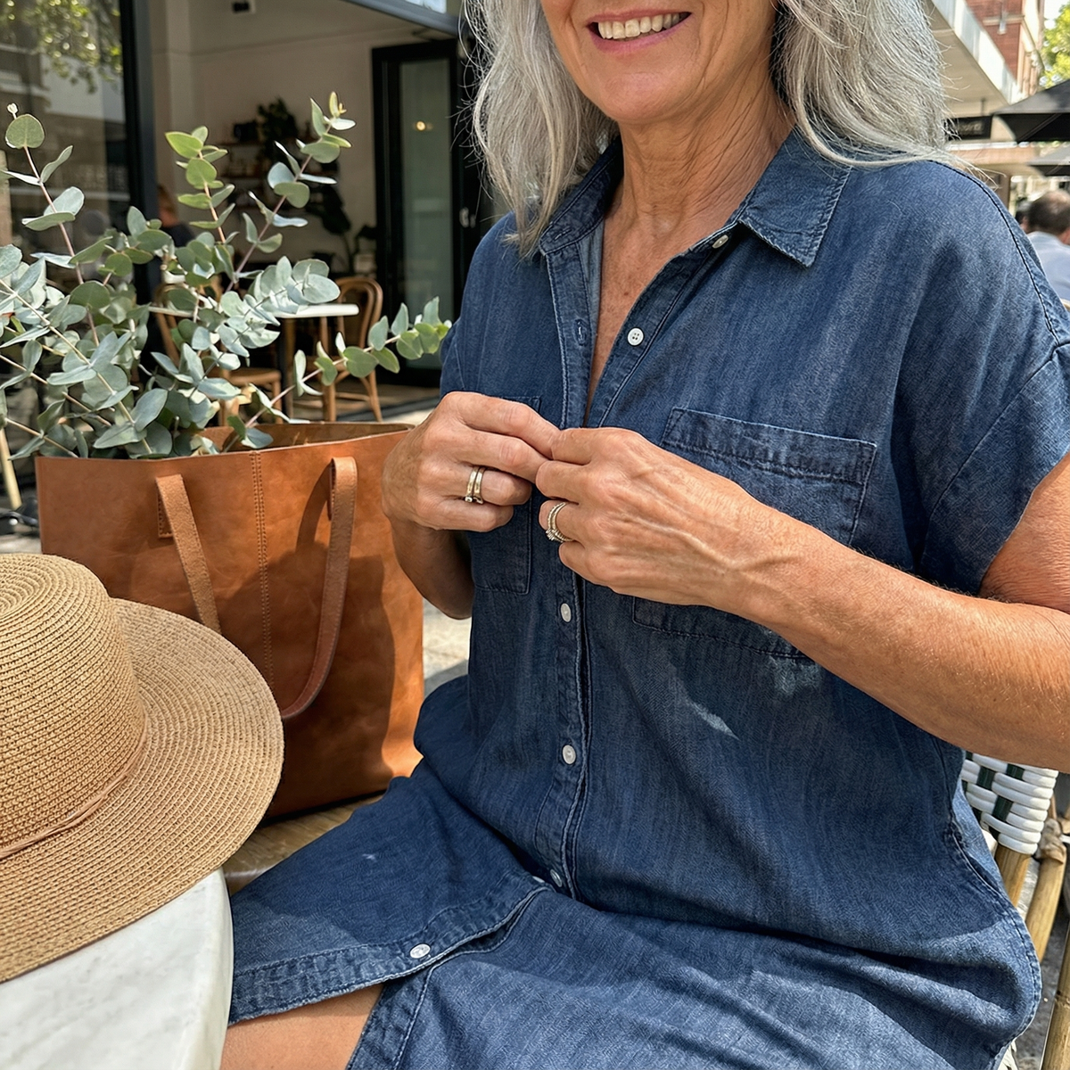 Natalie Casual Denim Print Dress