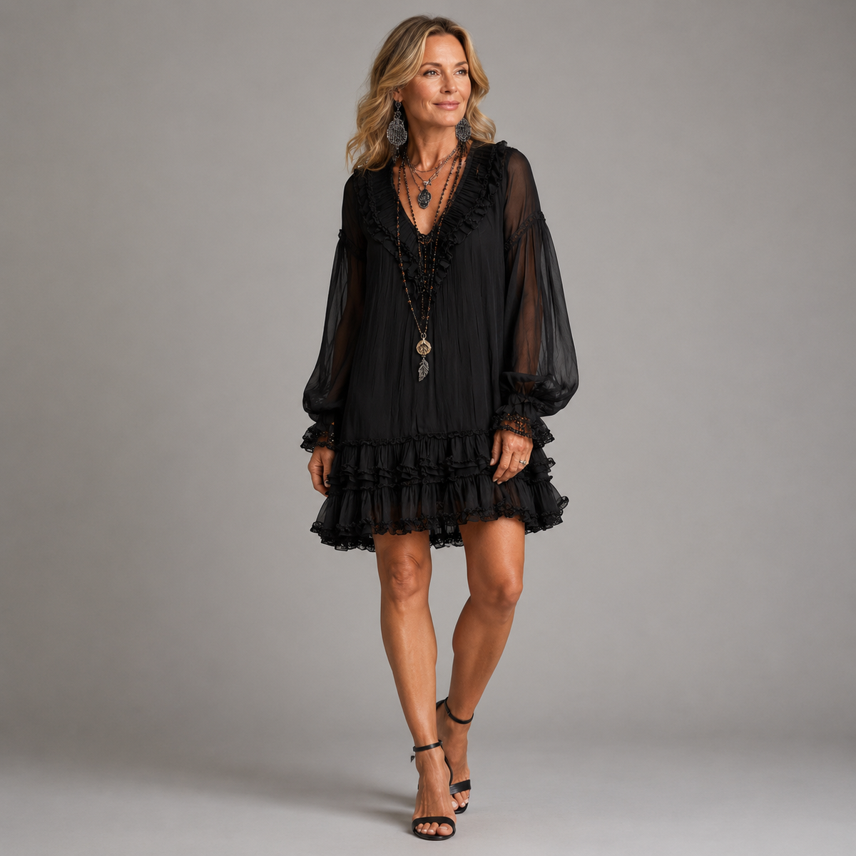 Stella Elegant Ruffle Mini Dress