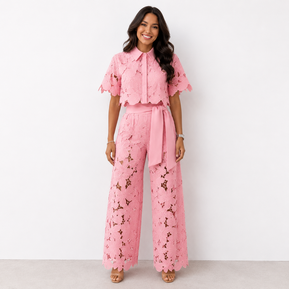 Reina Elegant Floral Lace Set