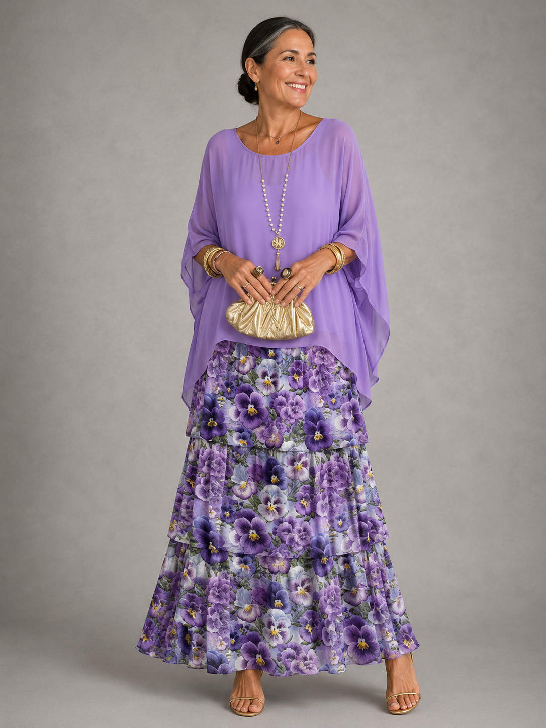 Vanessa Elegant Flowing Maxi Dress