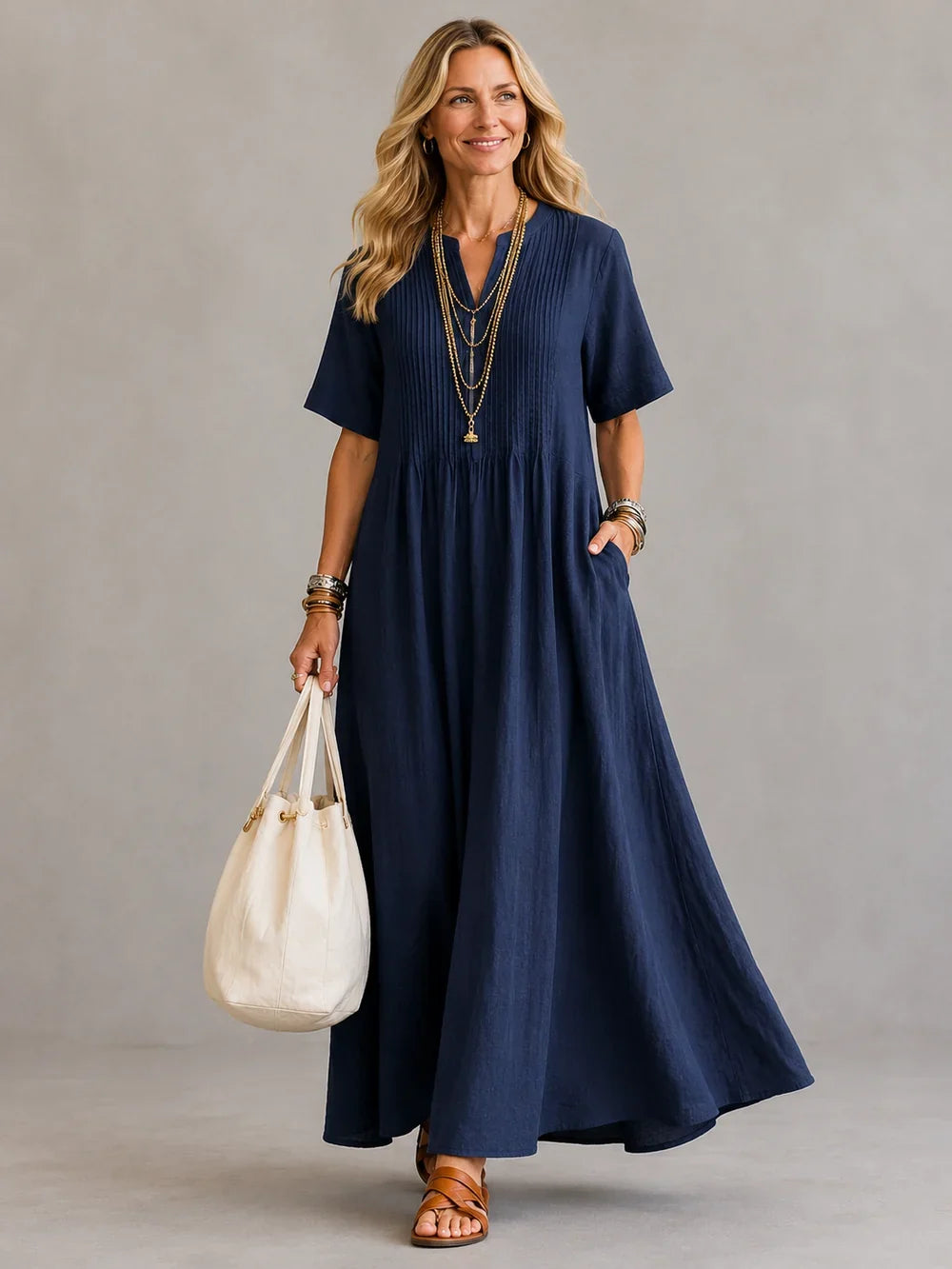 Genesis Flowing V-Neck Maxi Dress