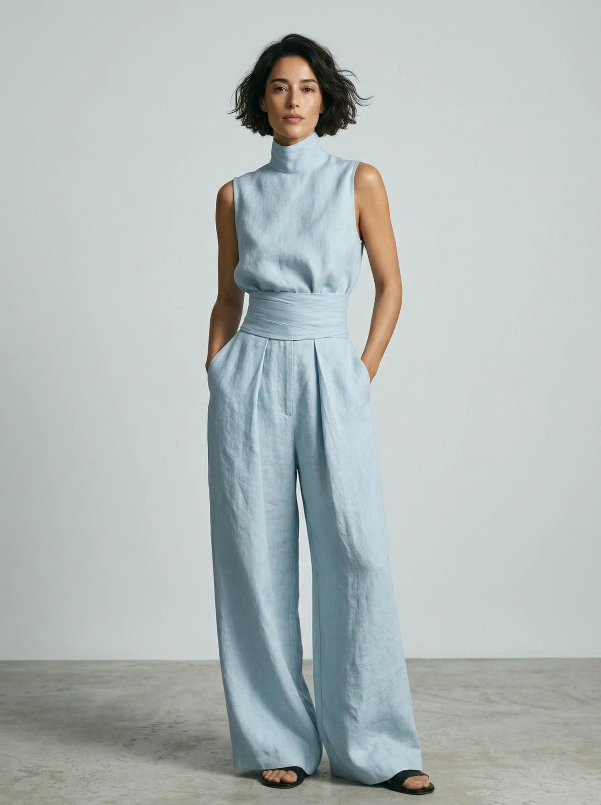 Aleia Linen Blend Two-Piece Set