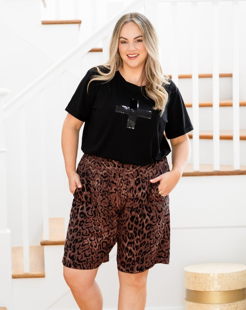 Brunswick Shorts - Brown Animal