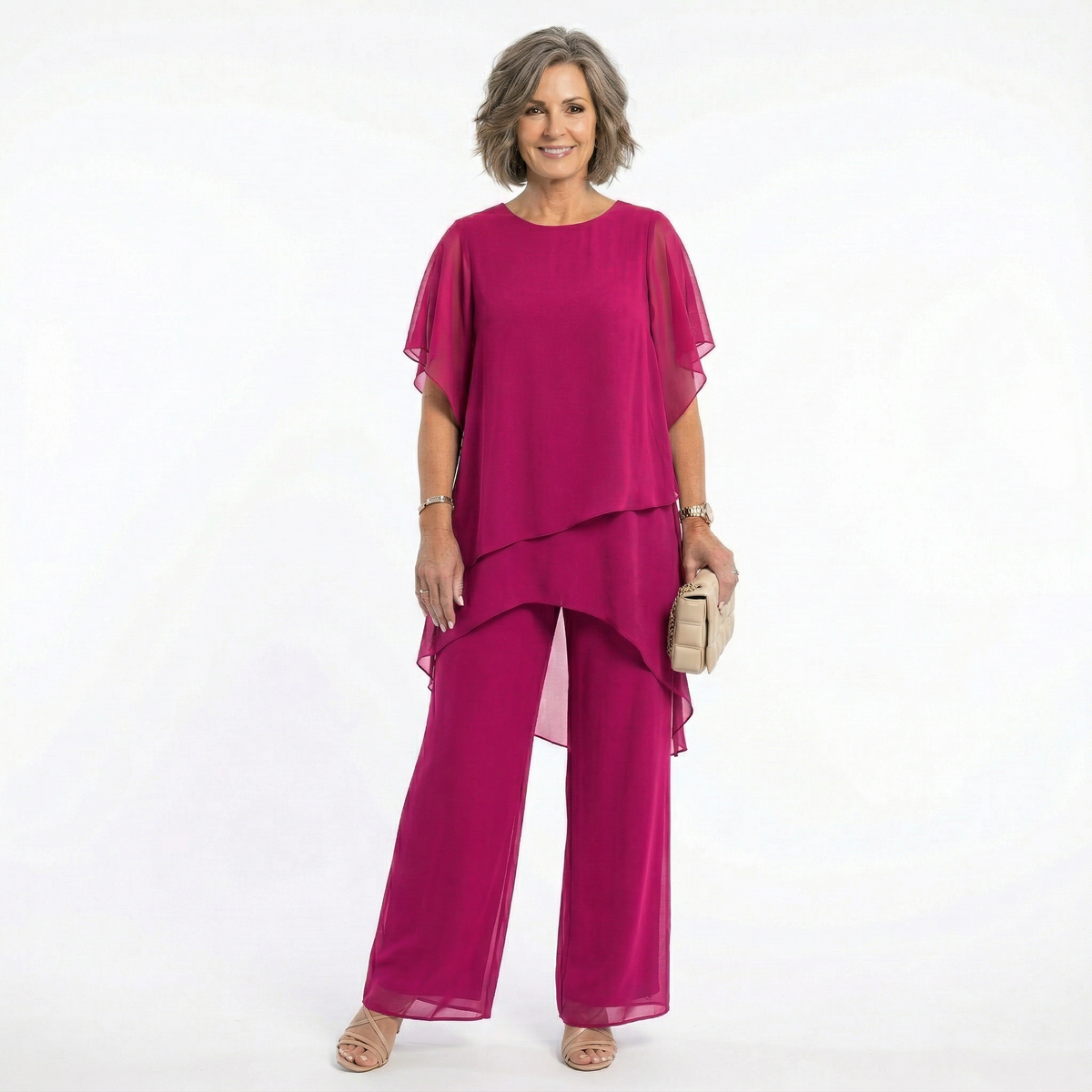 Arabella Tiered Tunic & Wide-Leg Trouser Set