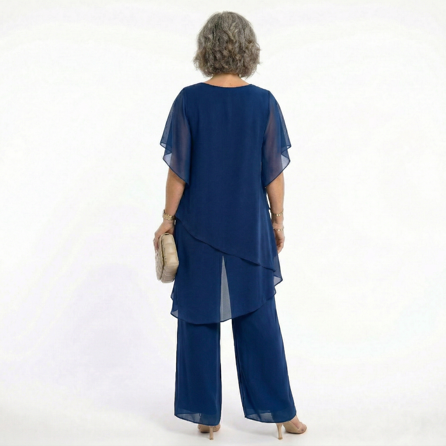 Arabella Tiered Tunic & Wide-Leg Trouser Set