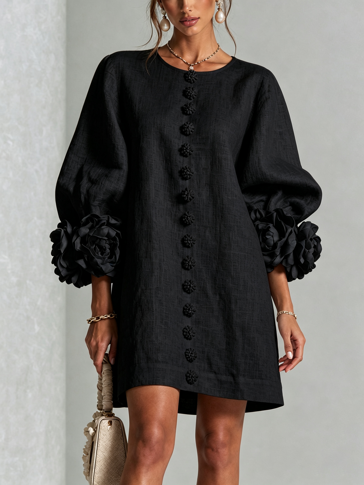 Julianna Elegant Button-Down Mini Dress