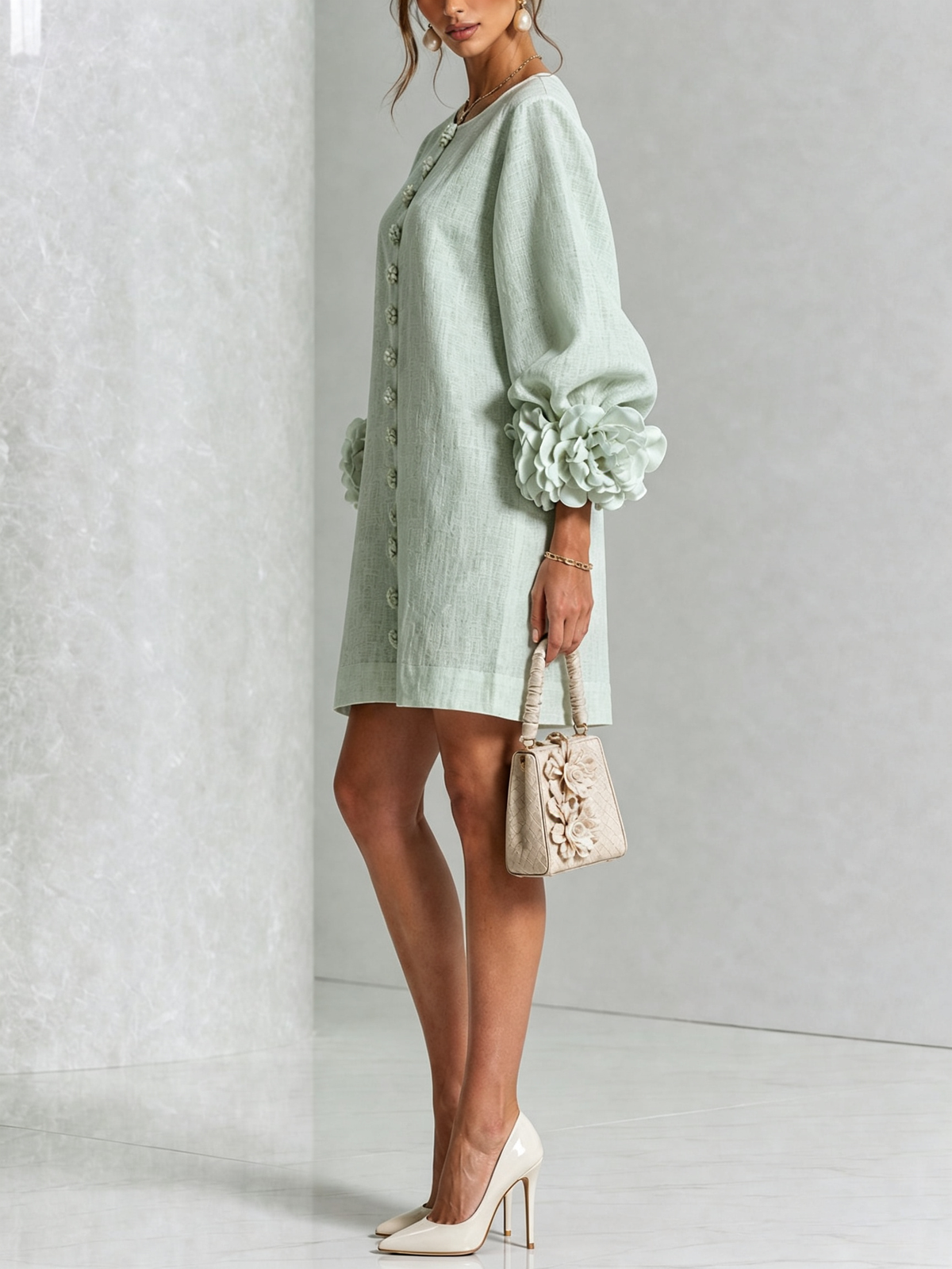 Julianna Elegant Button-Down Mini Dress