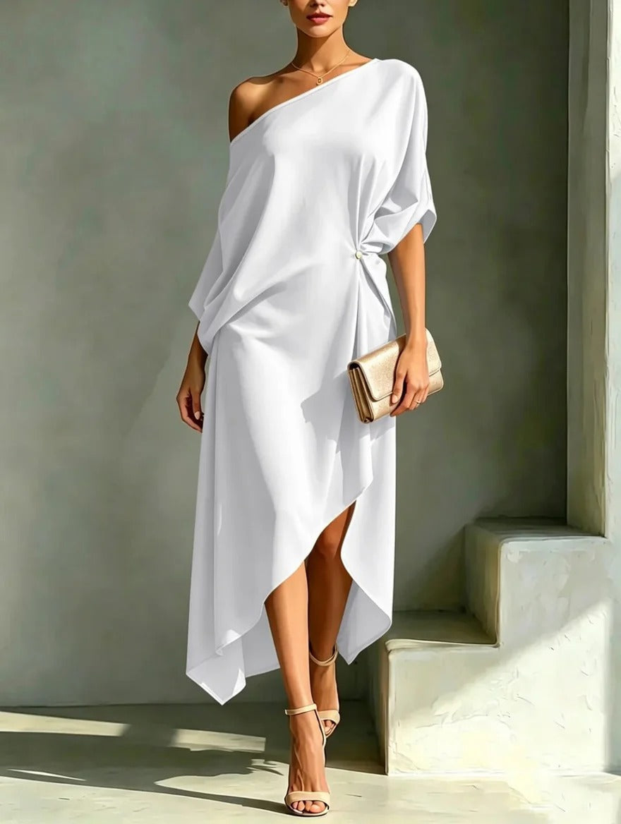 Lana Elegant Asymmetrical Midi Dress