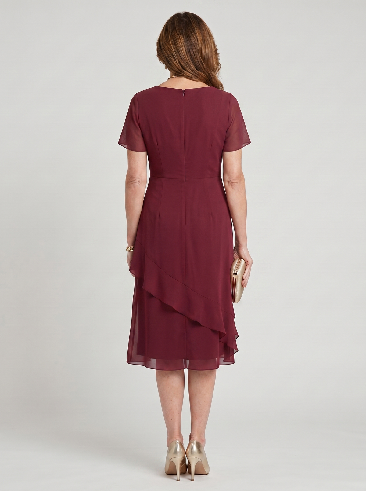 Blake Elegant Chiffon Draped Dress