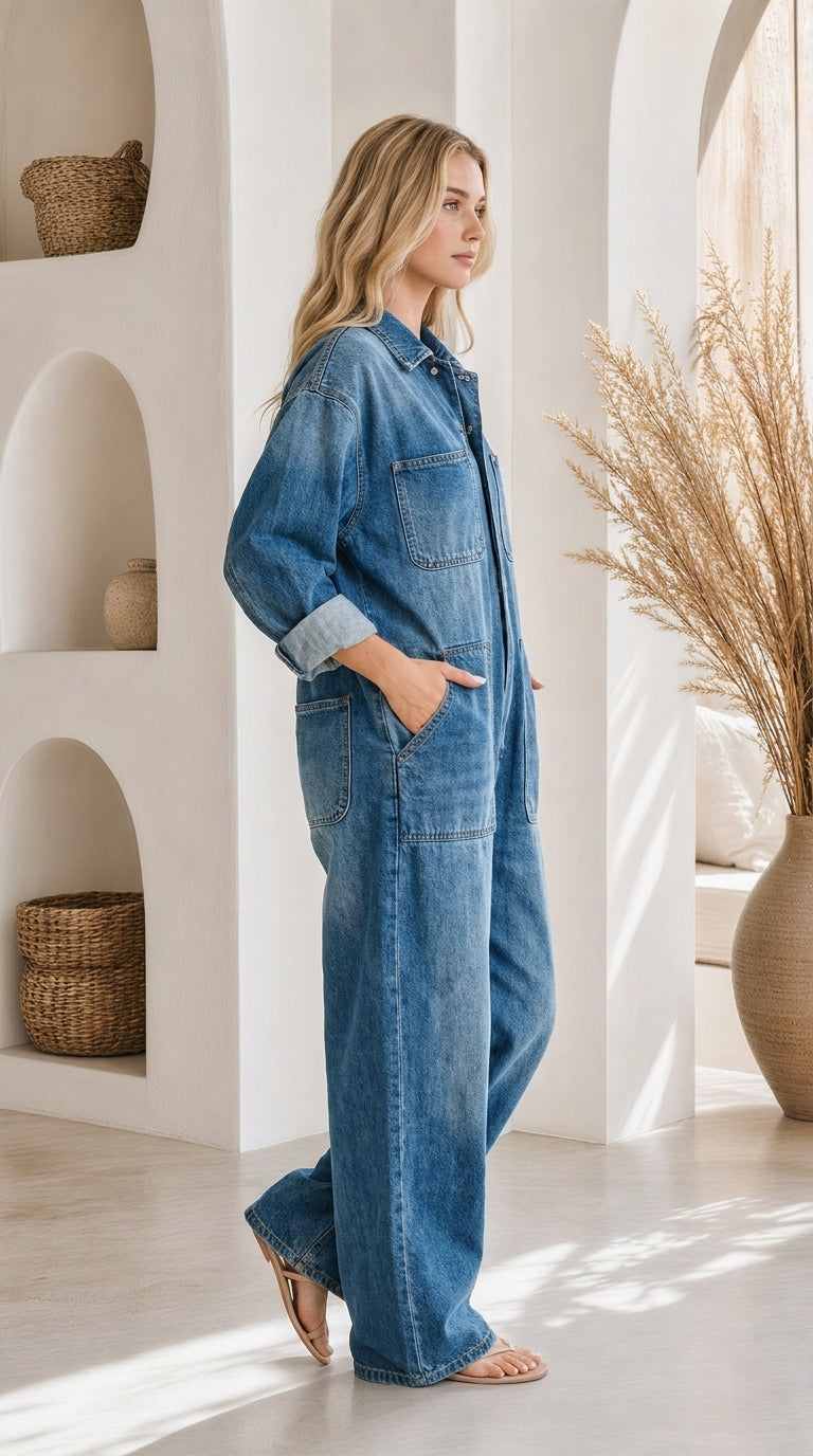 Johanna Relaxed Denim Jumpsuit