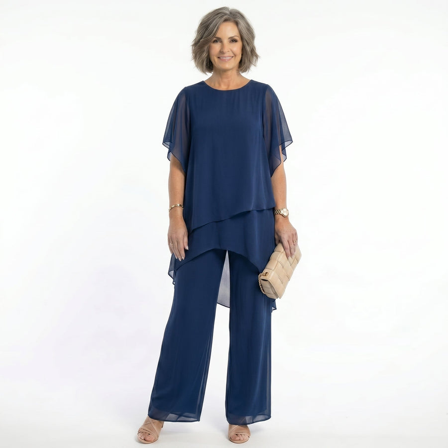 Arabella Tiered Tunic & Wide-Leg Trouser Set