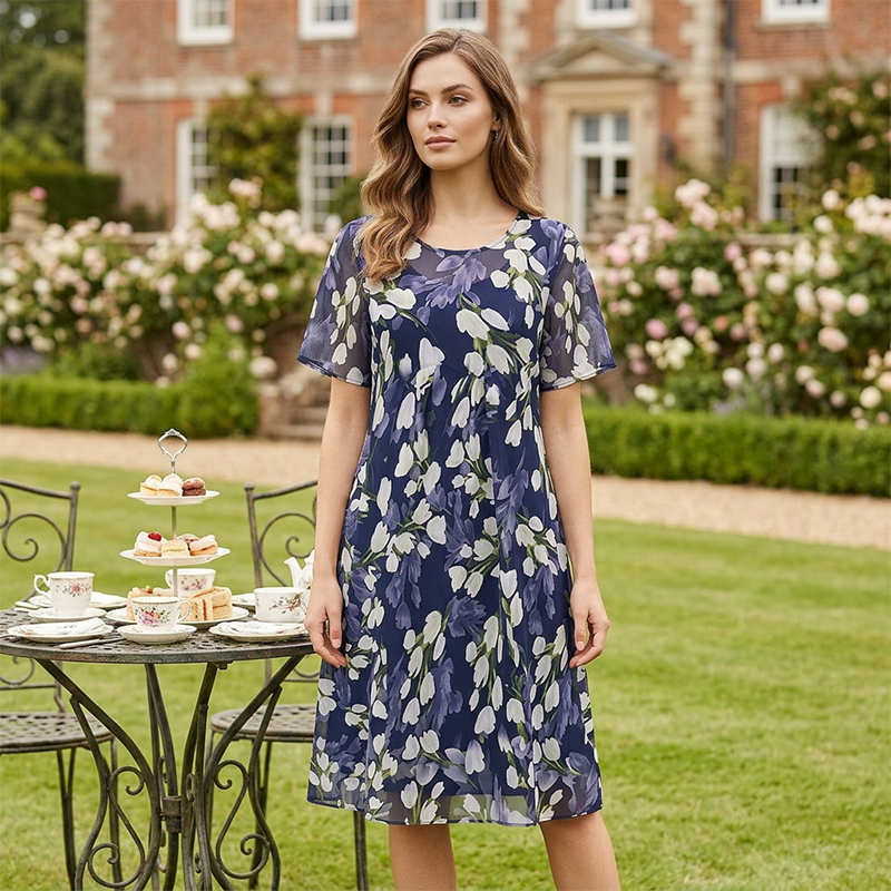 Teresa Elegant Floral A-Line Dress