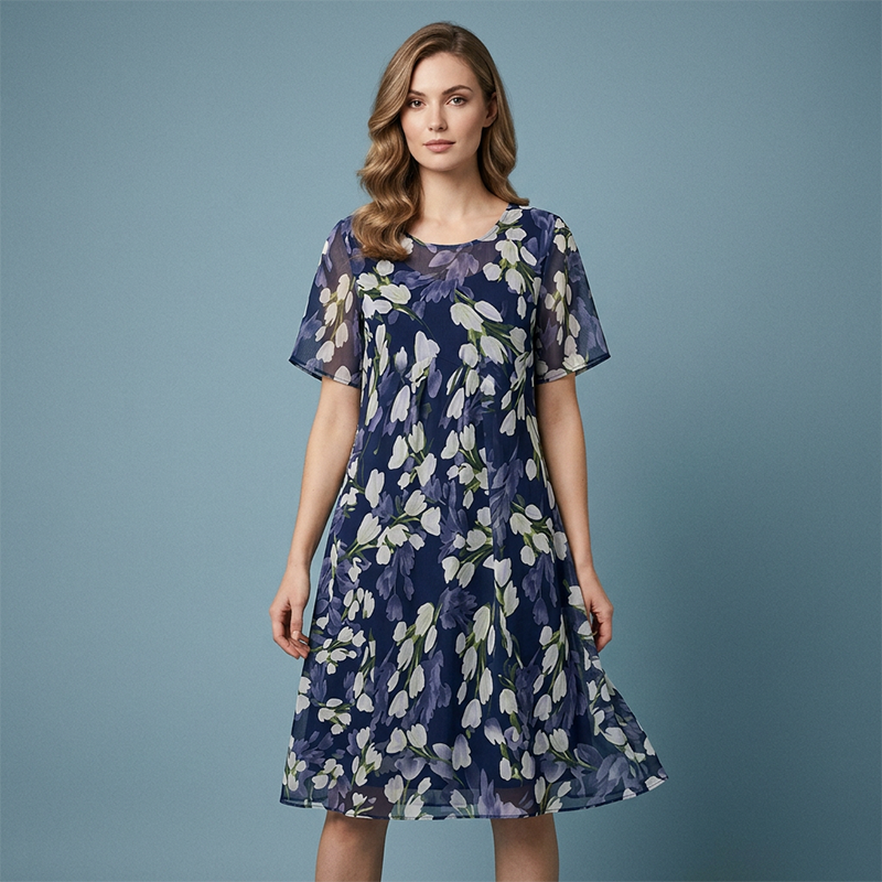 Teresa Elegant Floral A-Line Dress